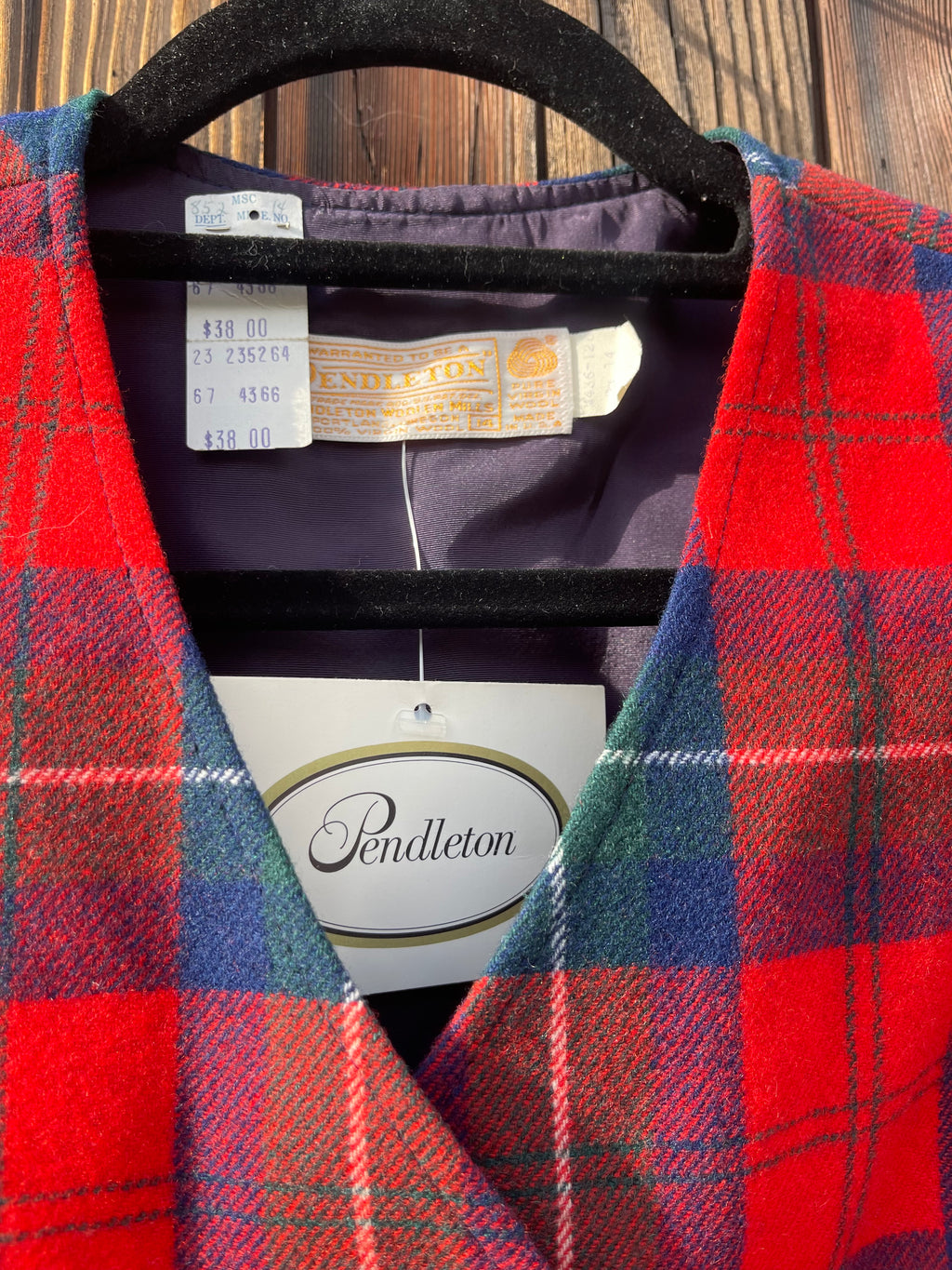 RARE Vintage Pendleton Plaid Best and Blazer