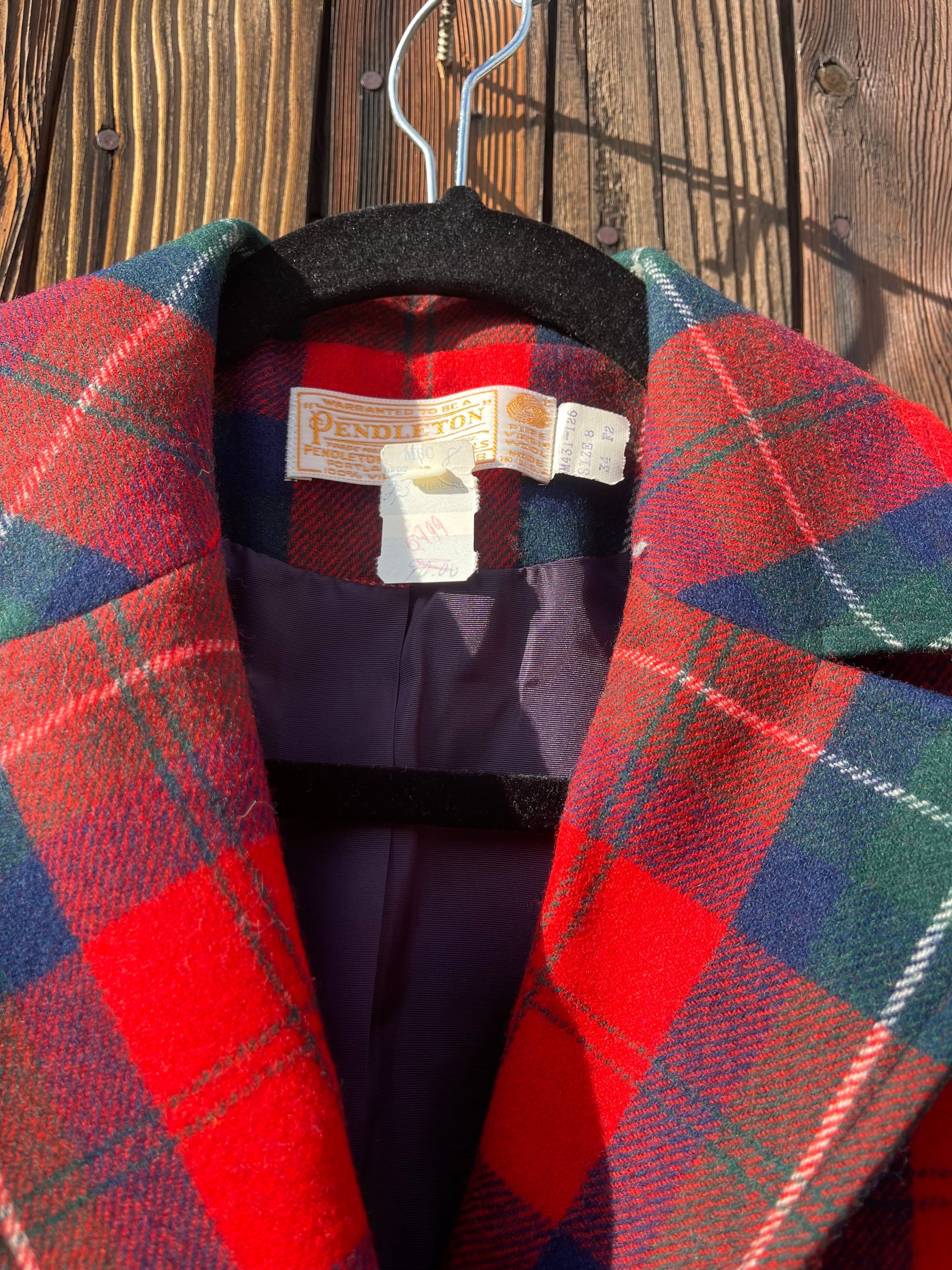 RARE Vintage Pendleton Plaid Best and Blazer