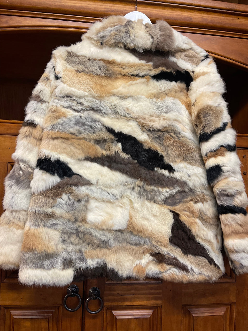 Real Mixed Rabbit Fur Coat