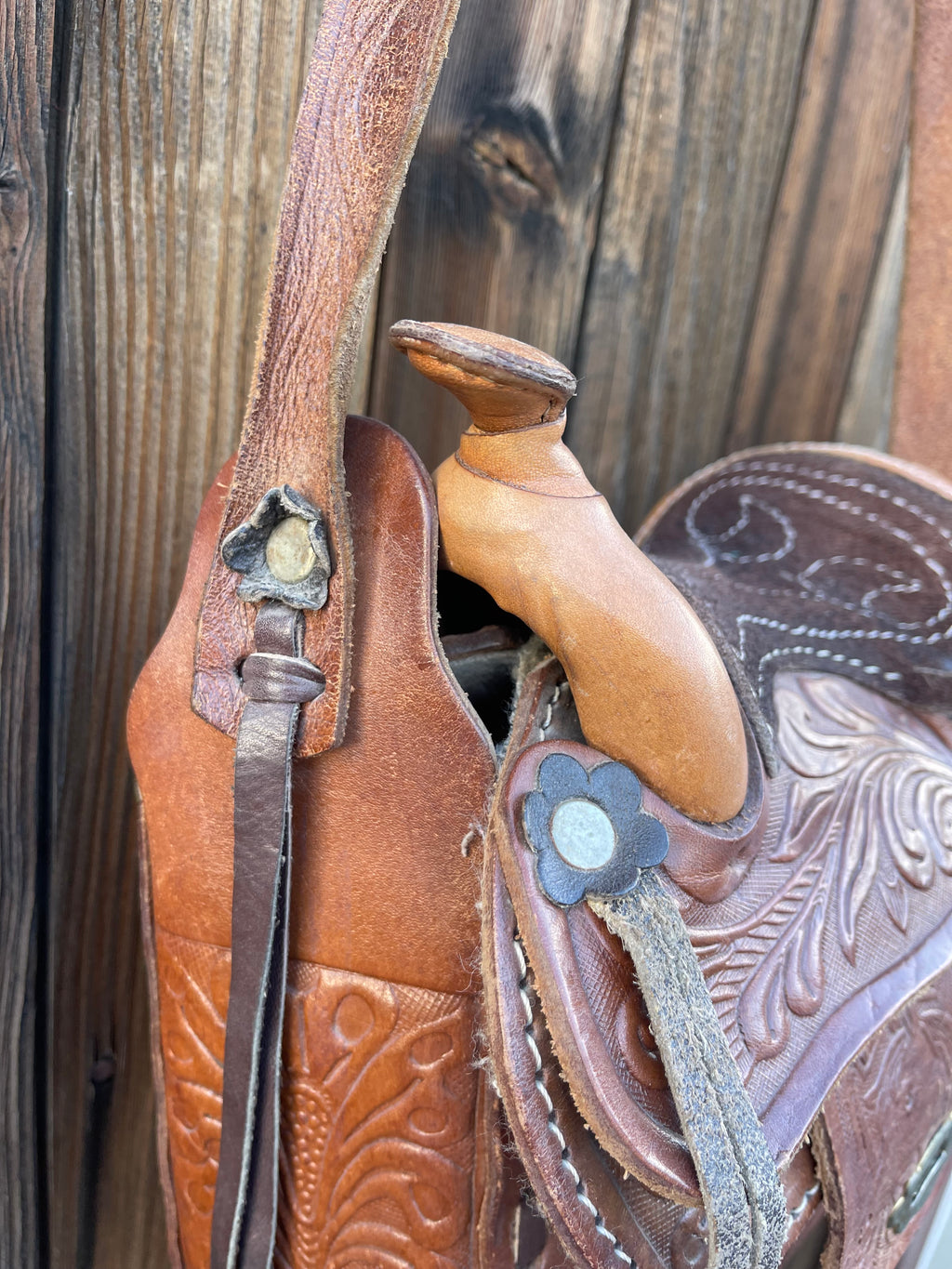 Vintage Saddle Bag- Genuine Tooled Leather