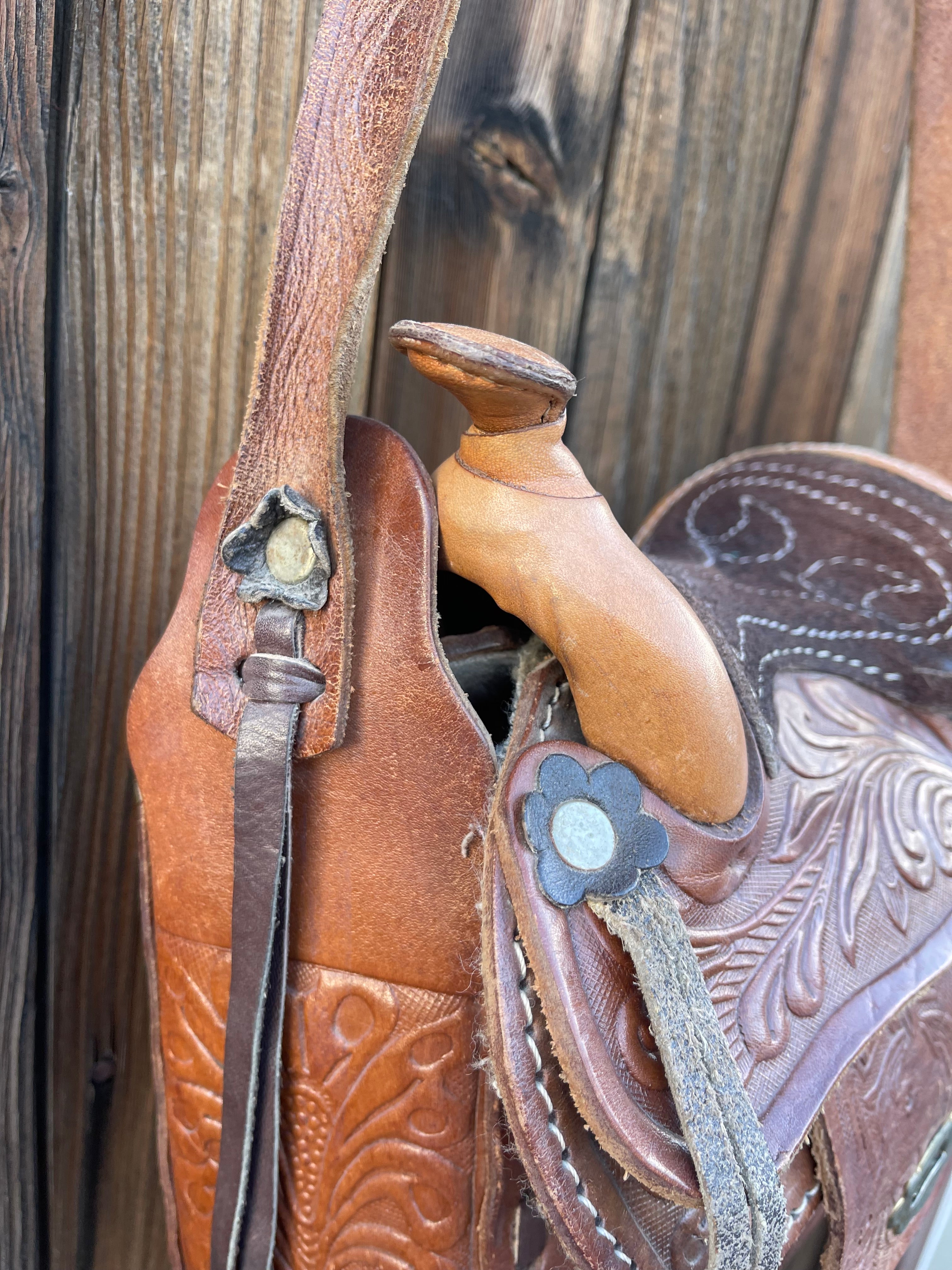 Vintage Saddle Bag- Genuine Tooled Leather