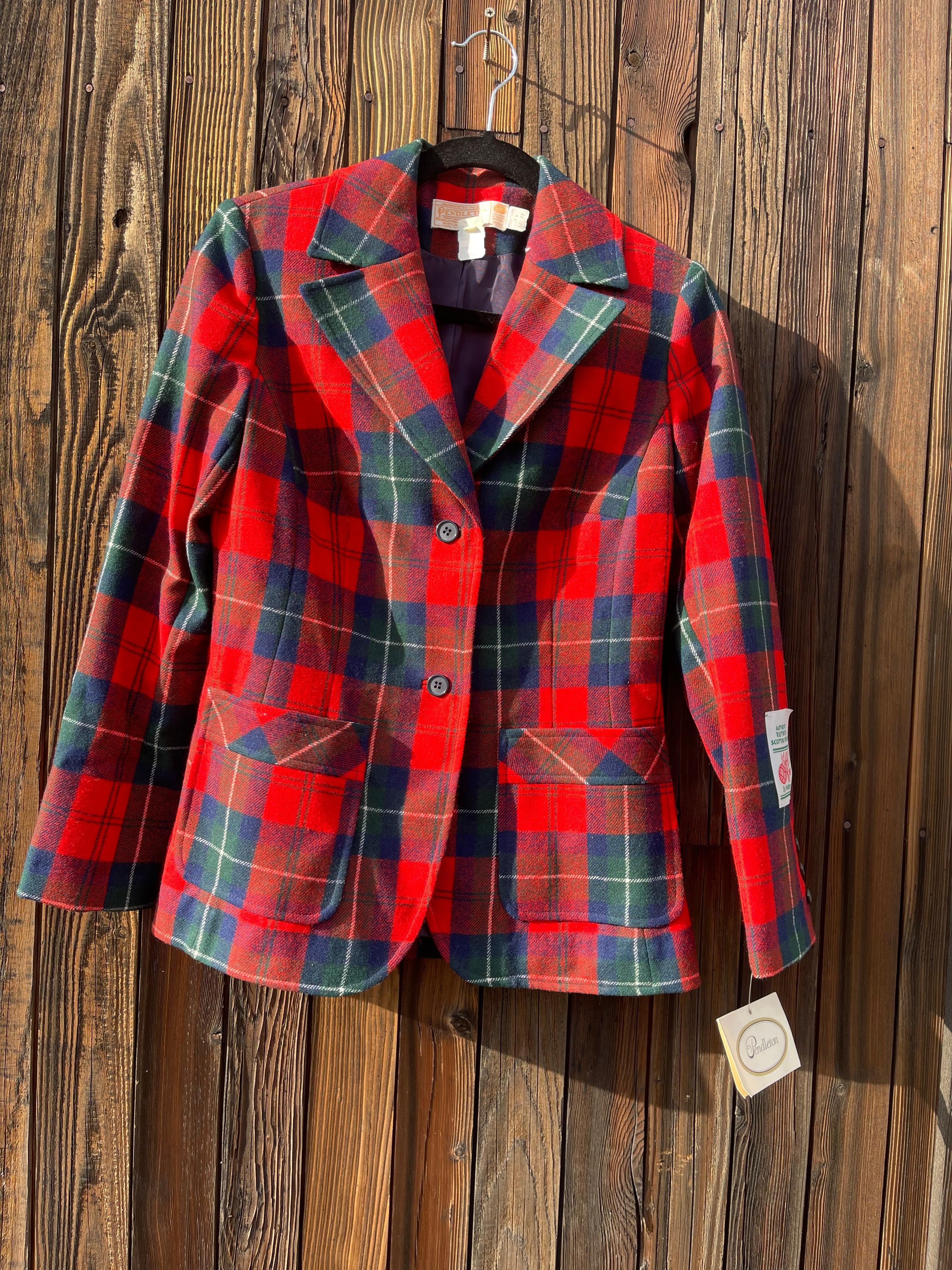 RARE Vintage Pendleton Plaid Best and Blazer