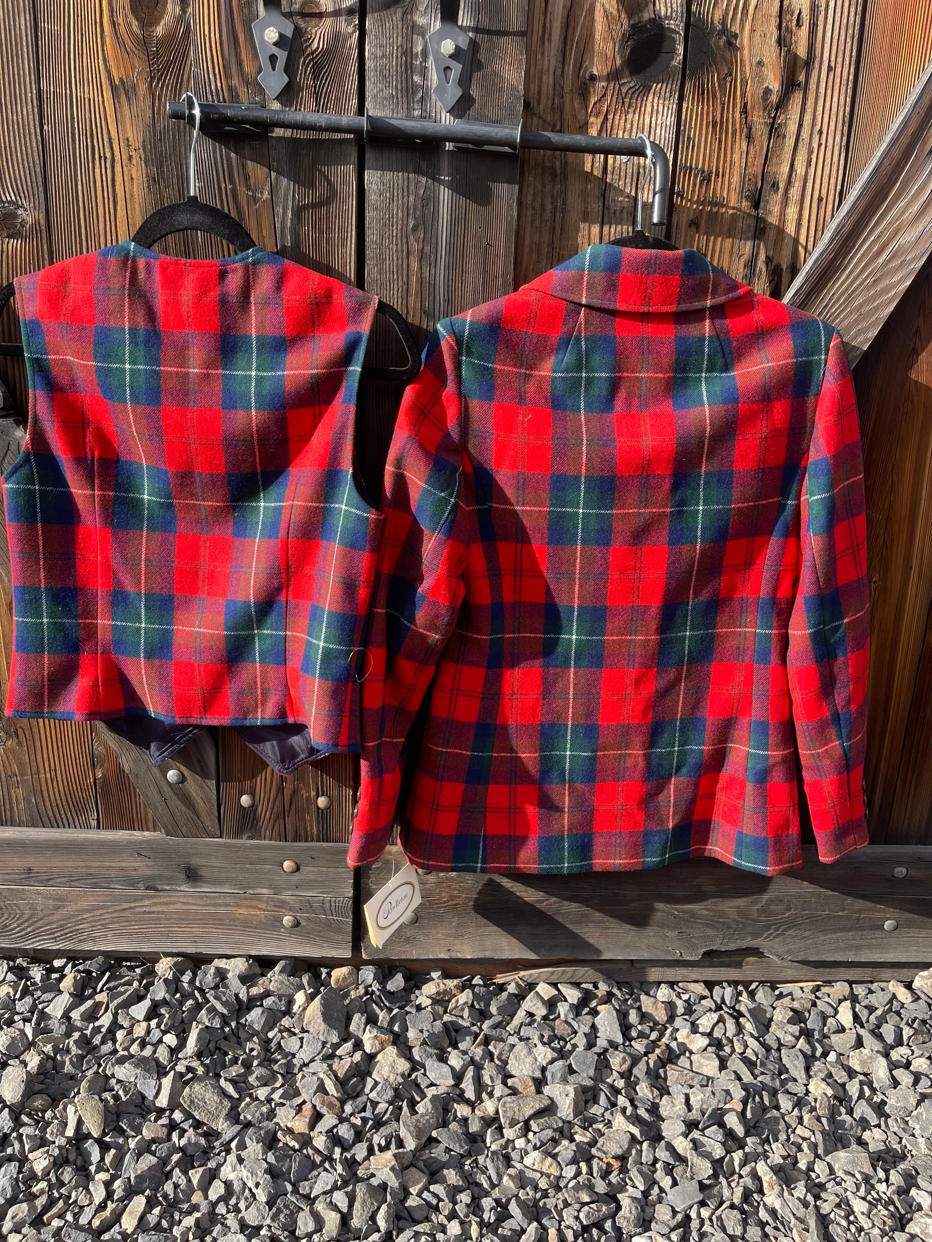 RARE Vintage Pendleton Plaid Best and Blazer