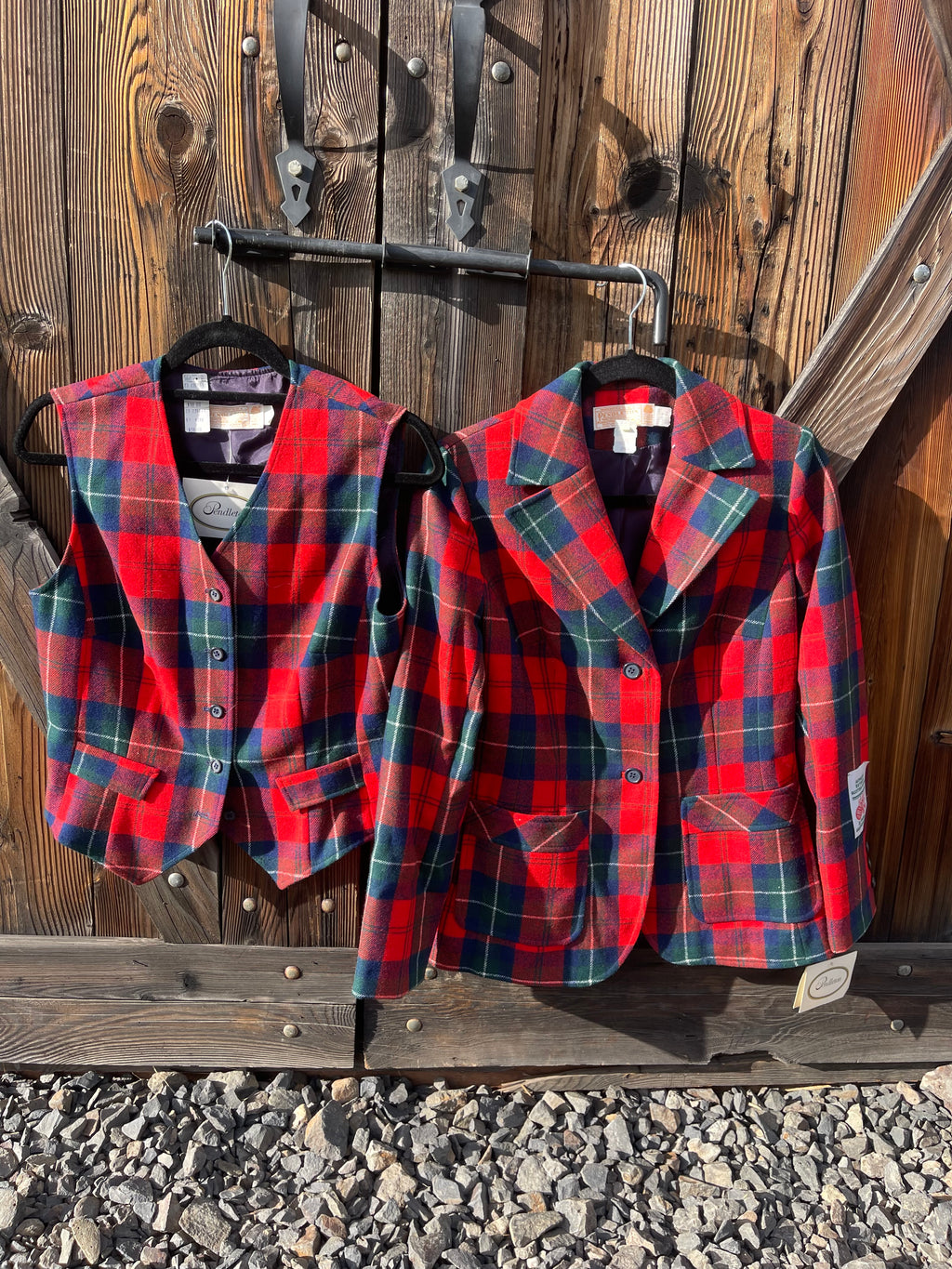 RARE Vintage Pendleton Plaid Best and Blazer