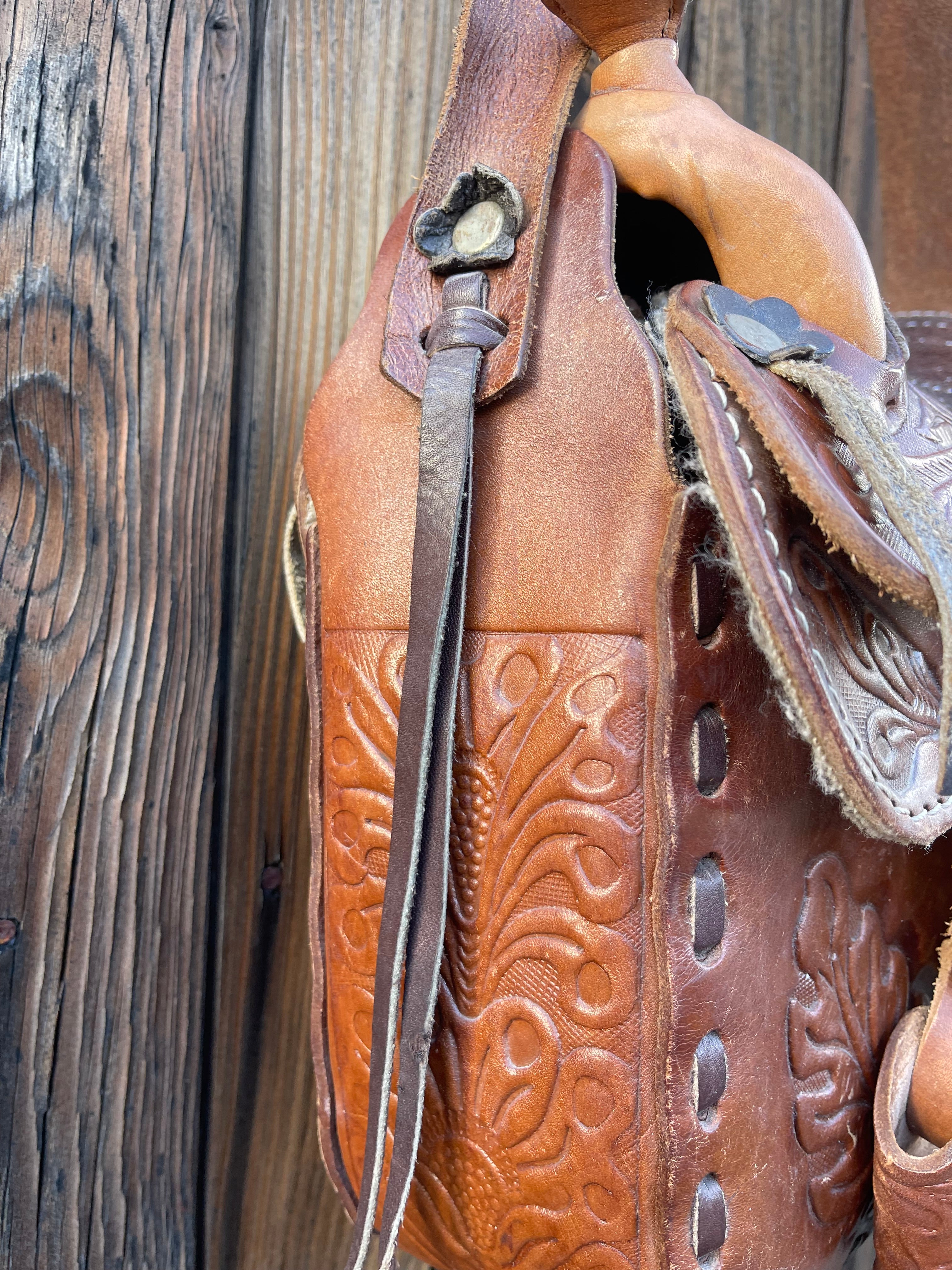 Vintage Saddle Bag- Genuine Tooled Leather