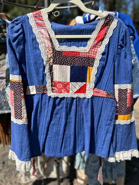 Patchwork Bell Sleeve Top