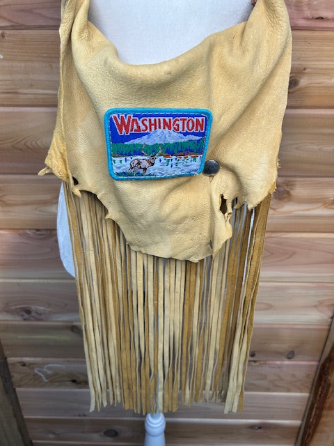 Handcrafted Tony Lama Concho Belt &amp; Fringe Leather Satchel – Western One-of-a-Kind Piece